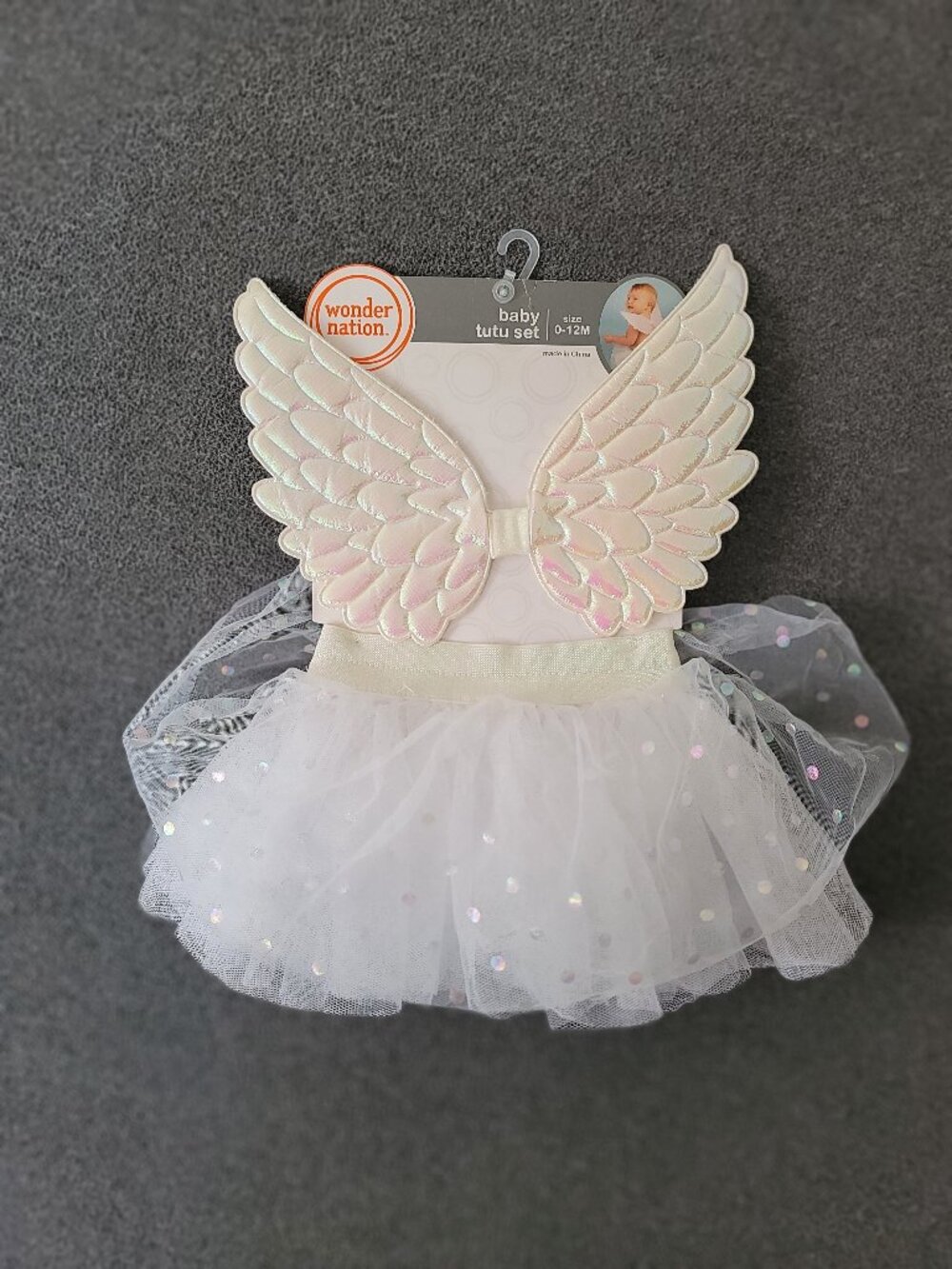 Angel Wings Tutu Set Infant 0-12M Photo Prop Costume Pink Foil size 0-12M